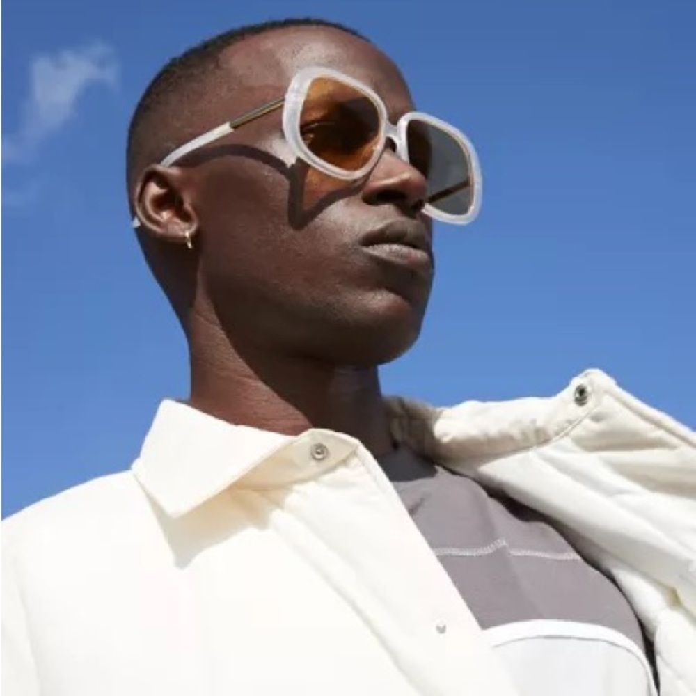 UO rounded big frame retro brown orange yellow tinted sunglasses